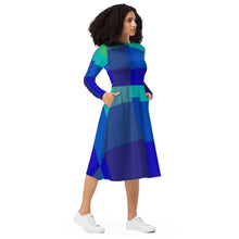 Carica l'immagine nel visualizzatore di Gallery, All-over print long sleeve midi dress Laila Lago & C. by Iannilli Antonella