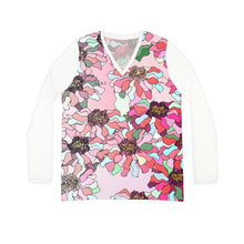 Load image into Gallery viewer, Women's Long Sleeve V-neck Shirt (AOP) Laila Lago & C. by I.A.