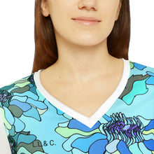 Load image into Gallery viewer, Women's Long Sleeve V-neck Shirt (AOP) Laila Lago & C. by I.A.