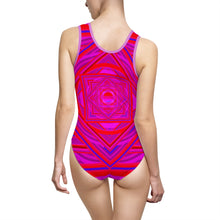 Carica l'immagine nel visualizzatore di Gallery, Costume intero  con stampa artistica linea -Rubino-