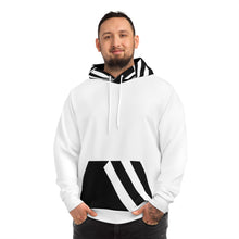 Load image into Gallery viewer, Copy of Black &amp; White Geometric Hoodie – Bold Striped AOP Streetwear
