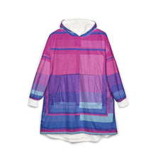 Load image into Gallery viewer, Coperta con cappuccio linea -Arcani maggiori arancio viola verde-
