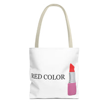 Load image into Gallery viewer, Lipstick Graphic Tote Bag – "RED COLOR" Cosmetic Makeup Print
