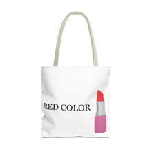 Load image into Gallery viewer, Lipstick Graphic Tote Bag – "RED COLOR" Cosmetic Makeup Print
