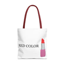 Load image into Gallery viewer, Lipstick Graphic Tote Bag – "RED COLOR" Cosmetic Makeup Print
