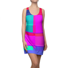 Carica l'immagine nel visualizzatore di Gallery, Racerback Dress - Vibrant Colorblock Neon Geo Print
