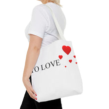 Load image into Gallery viewer, Graphic Tote Bag – "RED COLOR" Cosmetic Makeup Print
