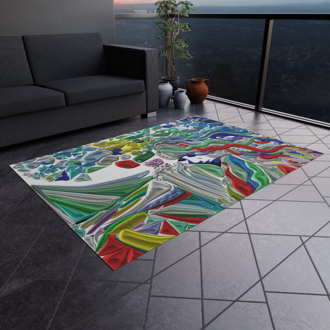 Tappeto per esterni con stampa artistica linea-Mistery-