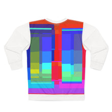 Carica l'immagine nel visualizzatore di Gallery, Abstract Color Block Sweatshirt — Vibrant Geometric Graphic Pullover
