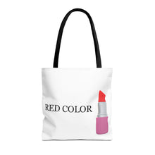Load image into Gallery viewer, Lipstick Graphic Tote Bag – "RED COLOR" Cosmetic Makeup Print
