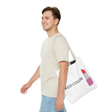 Load image into Gallery viewer, Lipstick Graphic Tote Bag – "RED COLOR" Cosmetic Makeup Print
