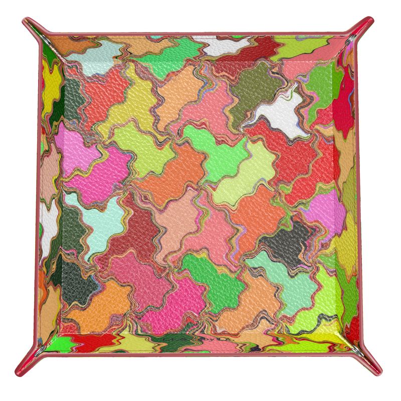 Svuota tasche in pelle con stampa artistica linea MOSAICO