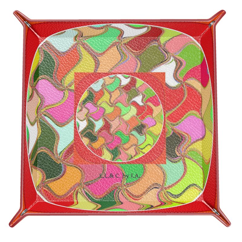 Svuota tasche in pelle con stampa artistica linea MOSAICO