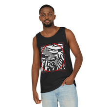 Load image into Gallery viewer, Abstract Black &amp; White Tropical Tank Top — Striped Palm Graphic

