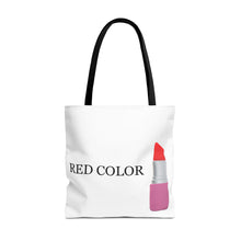 Load image into Gallery viewer, Lipstick Graphic Tote Bag – "RED COLOR" Cosmetic Makeup Print
