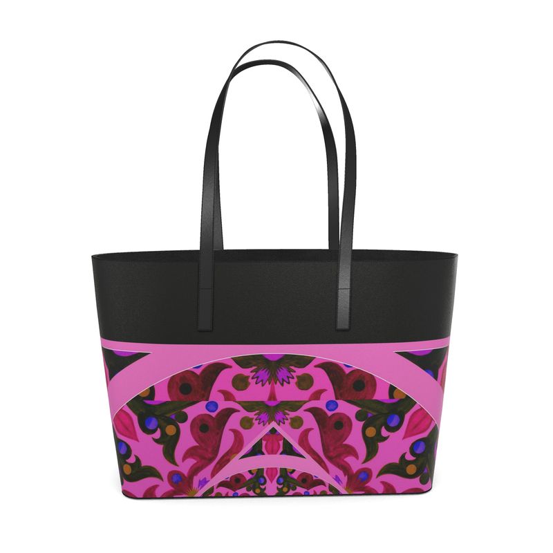 Borsa tote in pelle linea Acquarelli rosa