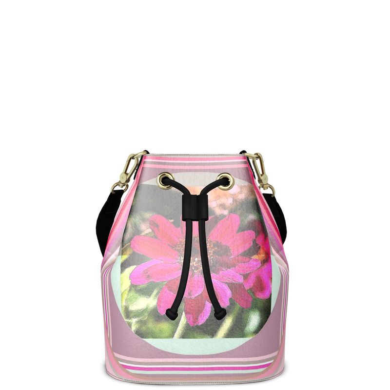 Borsa a secchiello  in pelle  linea Le margherite