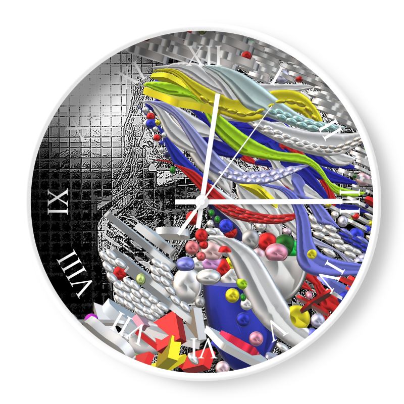 Orologio da parete con stampa artistica linea-IL VENTO IL SOLE-