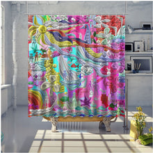 Carica l&#39;immagine nel visualizzatore di Gallery, Tenda da bagno  con stampa artistica linea -Vita sottomarina-
