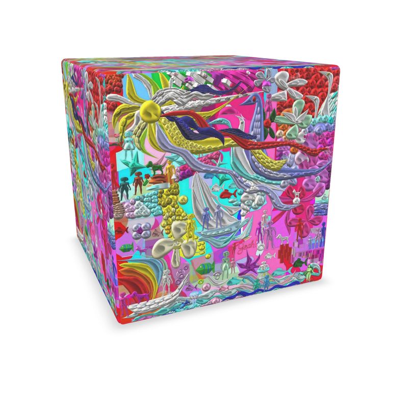 Cubo con stampa artistica  linea -Vita sottomarina-