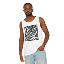 Carica l'immagine nel visualizzatore di Gallery, Abstract Black &amp; White Tropical Tank Top — Striped Palm Graphic

