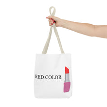 Load image into Gallery viewer, Lipstick Graphic Tote Bag – "RED COLOR" Cosmetic Makeup Print
