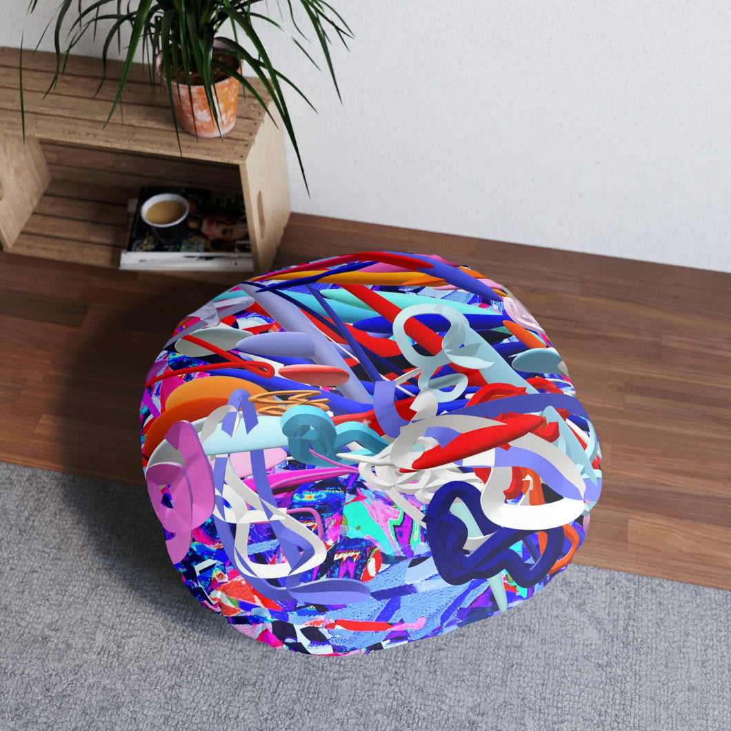 Tufted Floor Pillow, Round Laila Lago & C. by I.A.