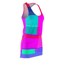 Carica l'immagine nel visualizzatore di Gallery, Racerback Dress - Vibrant Colorblock Neon Geo Print
