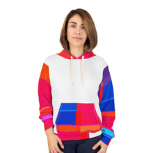 Carica l'immagine nel visualizzatore di Gallery, Abstract Colorblock Hoodie — Bold Pink &amp; Blue All-Over Print Pullover
