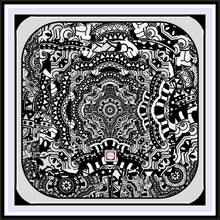 Carica l&#39;immagine nel visualizzatore di Gallery, Foulard in seta  linea Multi grafica
