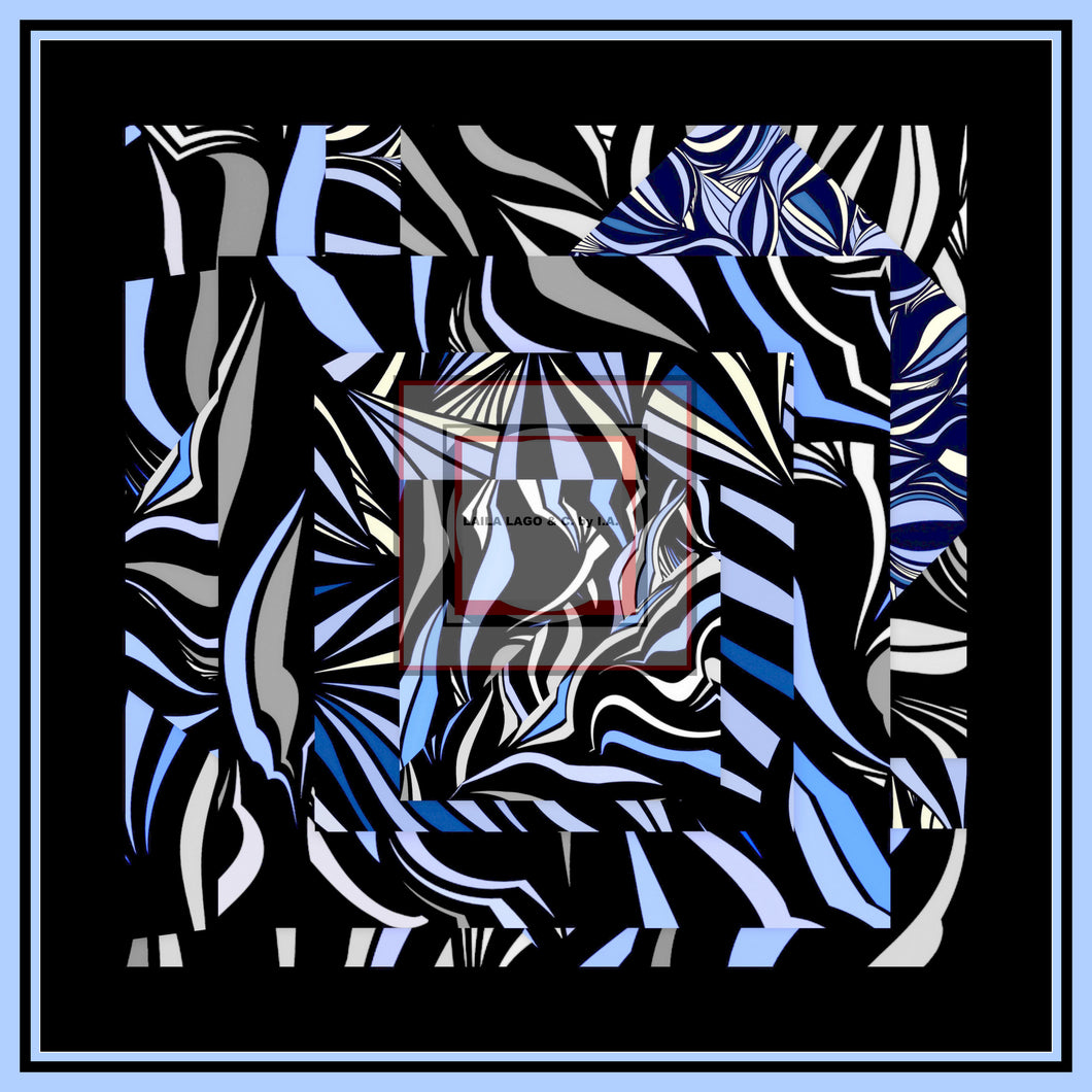 Foulard artistici in seta dalla collezione-Le onde-