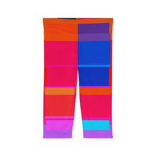 Load image into Gallery viewer, Colorblock Capri Leggings — Bold Neon Geometric Activewear
