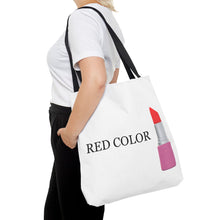 Load image into Gallery viewer, Lipstick Graphic Tote Bag – "RED COLOR" Cosmetic Makeup Print
