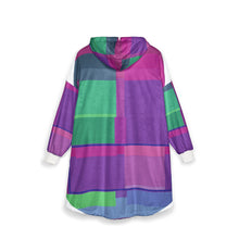 Load image into Gallery viewer, Coperta con cappuccio linea -Arcani maggiori arancio viola verde-
