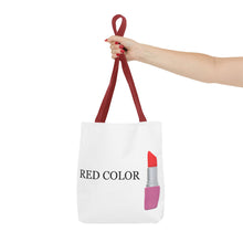 Load image into Gallery viewer, Lipstick Graphic Tote Bag – "RED COLOR" Cosmetic Makeup Print
