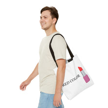Load image into Gallery viewer, Lipstick Graphic Tote Bag – "RED COLOR" Cosmetic Makeup Print
