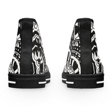 Carica l'immagine nel visualizzatore di Gallery, High Top Sneakers — Black &amp; White Tribal Doodle Pattern
