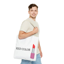Load image into Gallery viewer, Lipstick Graphic Tote Bag – "RED COLOR" Cosmetic Makeup Print
