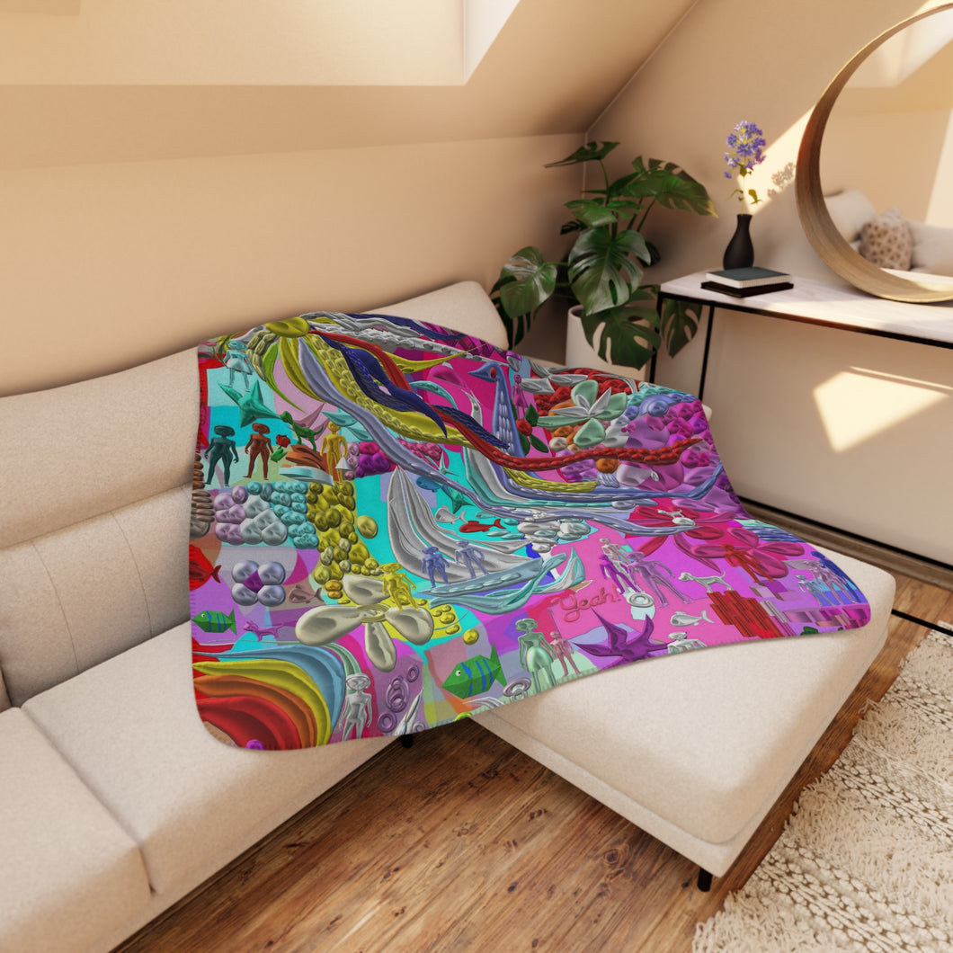 Coperta con stampa artistica linea-Vita sottomarina-