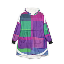 Load image into Gallery viewer, Coperta con cappuccio linea -Arcani maggiori arancio viola verde-
