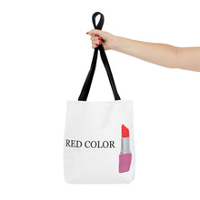 Load image into Gallery viewer, Lipstick Graphic Tote Bag – "RED COLOR" Cosmetic Makeup Print
