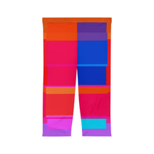 Load image into Gallery viewer, Colorblock Capri Leggings — Bold Neon Geometric Activewear
