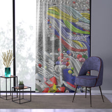 Carica l&#39;immagine nel visualizzatore di Gallery, Tenda con stampa artistica dalla collezione-IL VENTO IL SOLE
