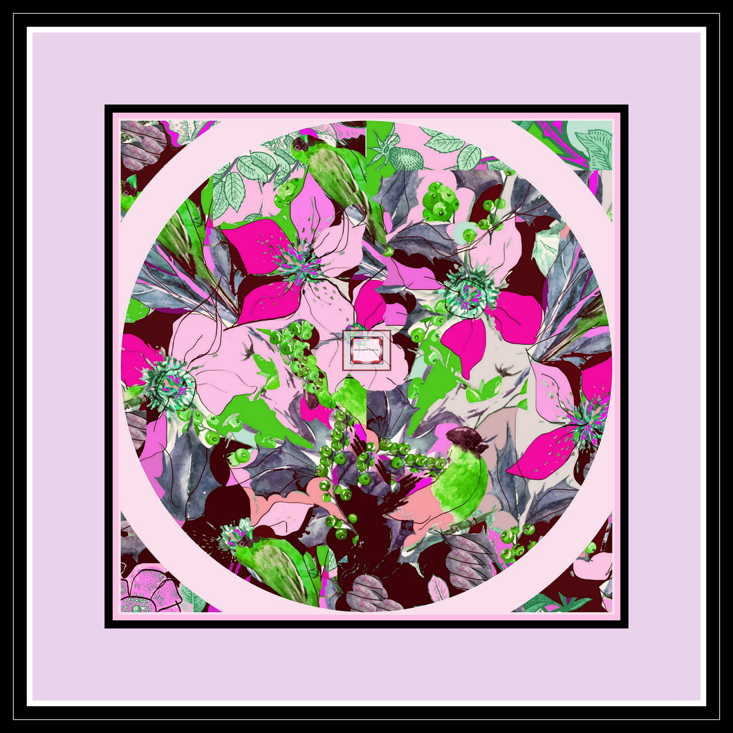 Foulard artistico in seta linea I fiori