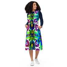 Carica l&#39;immagine nel visualizzatore di Gallery, All-over print long sleeve midi dress Laila Lago &amp; C. by I.A.
