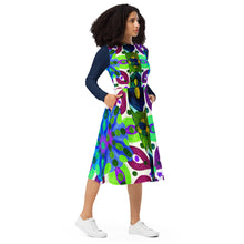 Load image into Gallery viewer, All-over print long sleeve midi dress Laila Lago &amp; C. by I.A.
