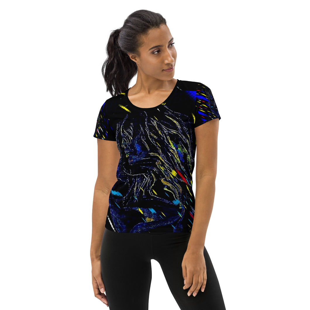 All-Over Print Women's Athletic T-shirt Laila Lago & C. by I.A.