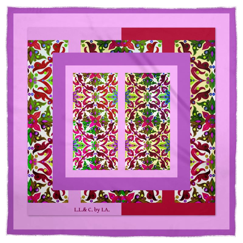 Foulard in seta linea Acquarelli rosa