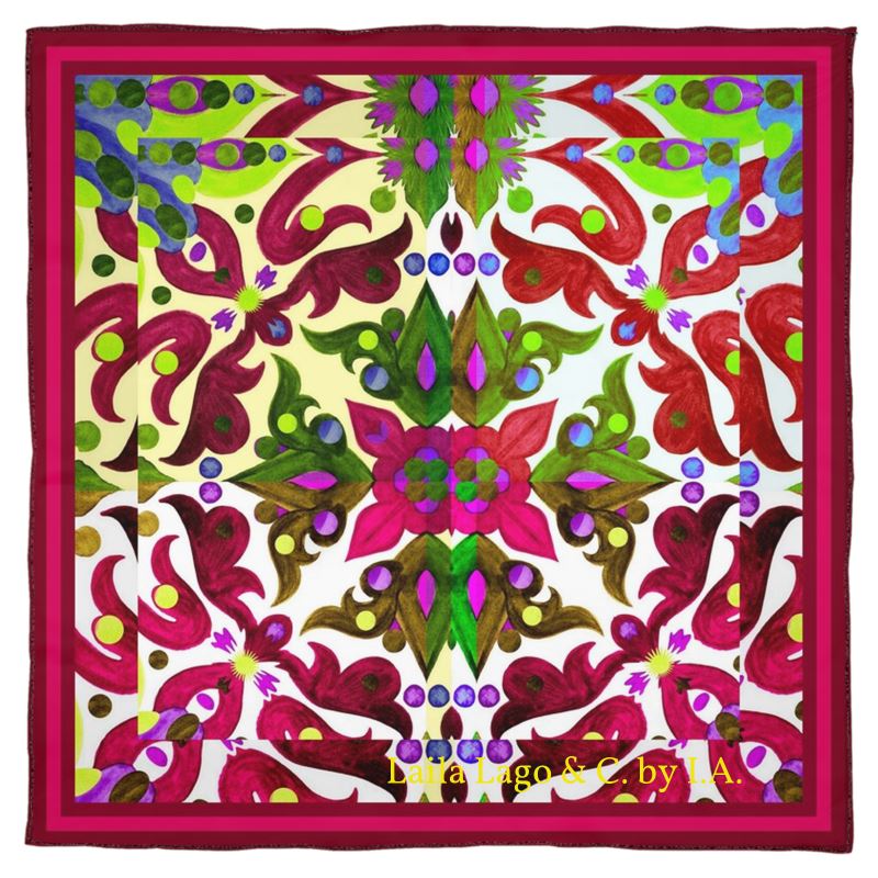 Foulard in seta linea Acquarelli rosa