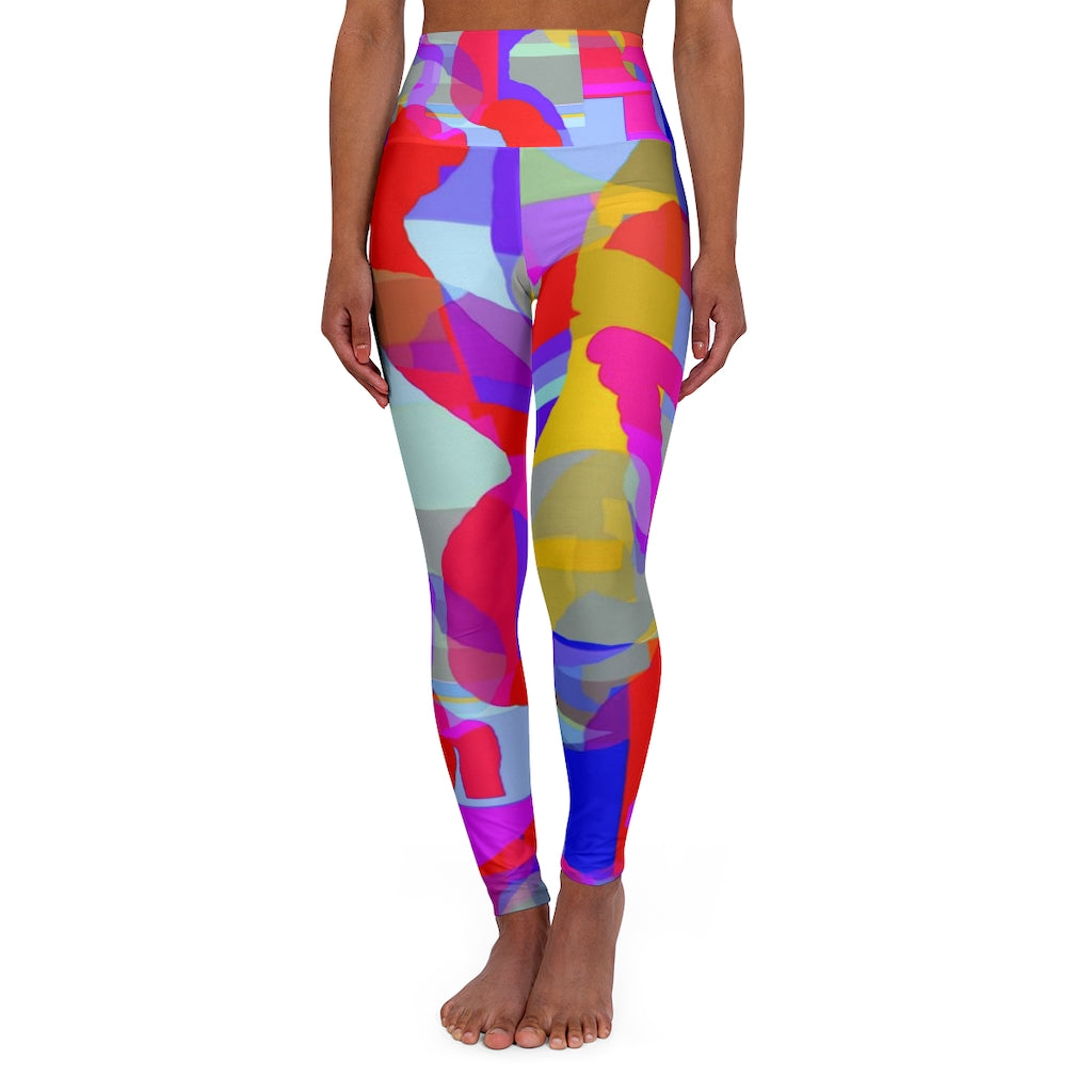 High Waisted Yoga Leggings with Art Print Laila Lago & C. by Iannilli Antonella